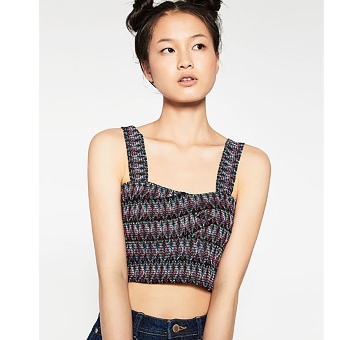 Zara Zig Zag Embroidered Top S - photo 4