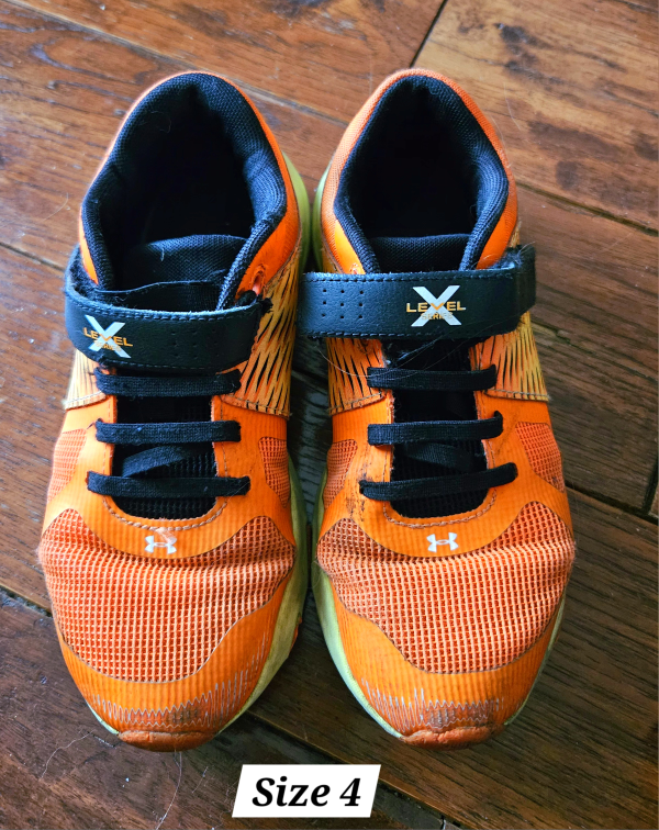 orange kids running shoes