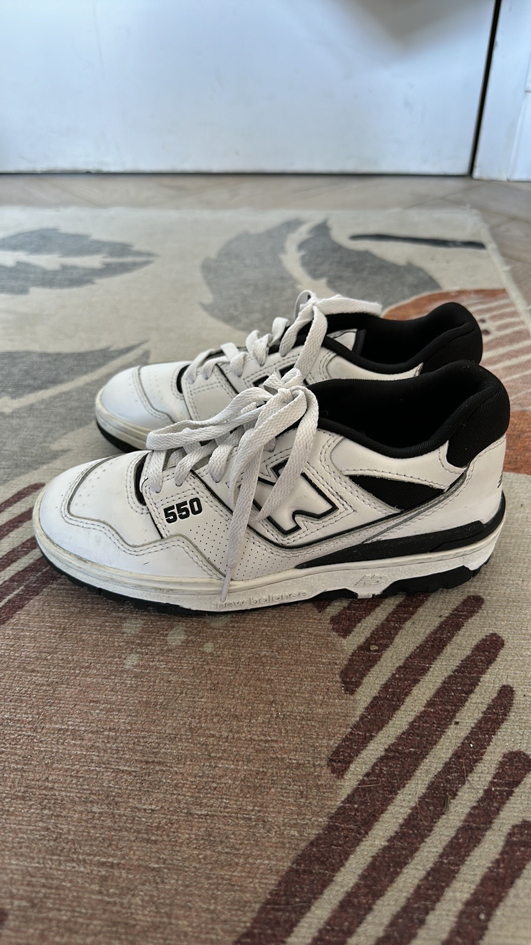 New Balance 550 - white black combo, M4 / W5