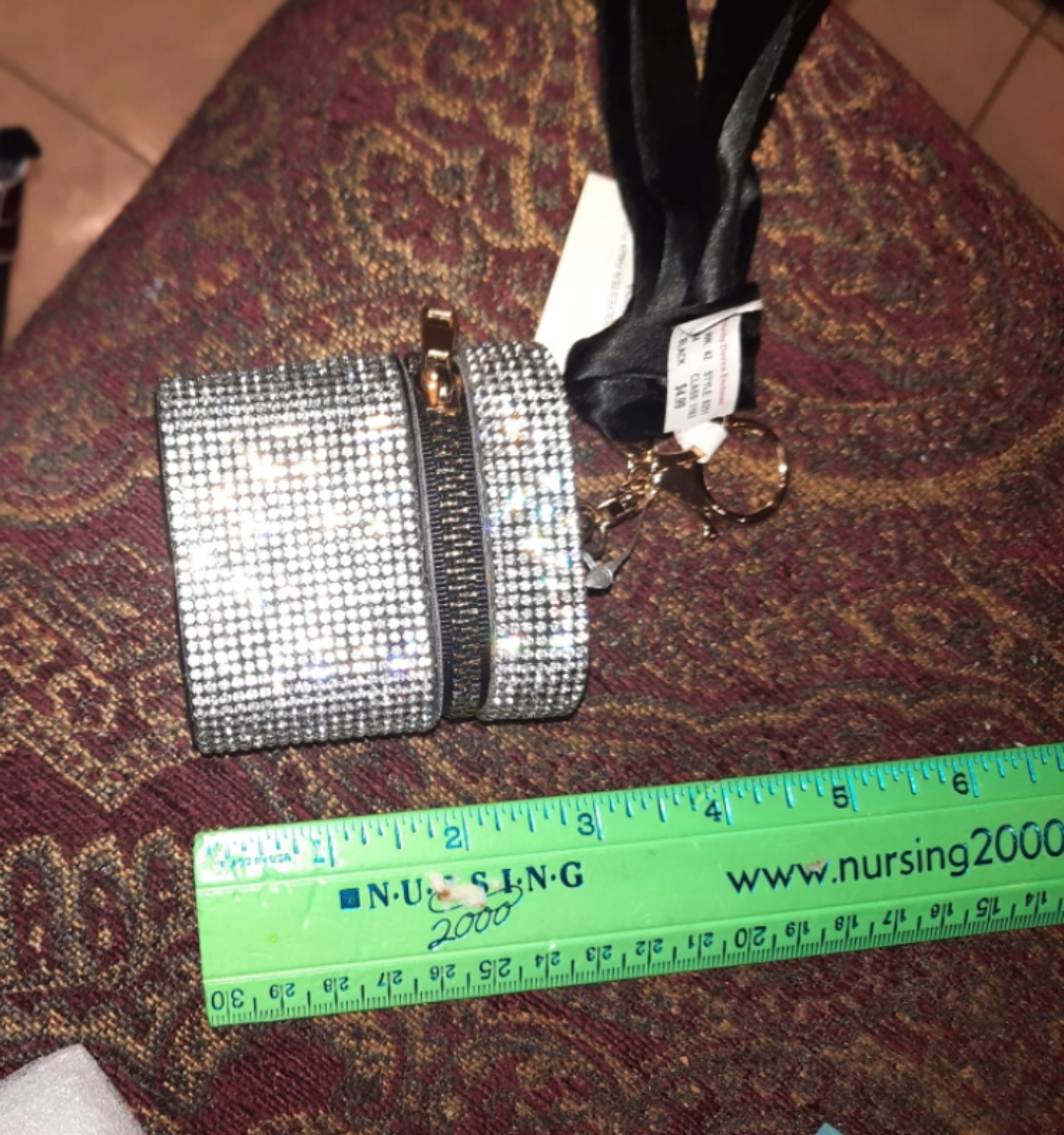 NWT CRAZY FANCY RHINESTONE'S EARBUDS KEYFOB image indicator(2)