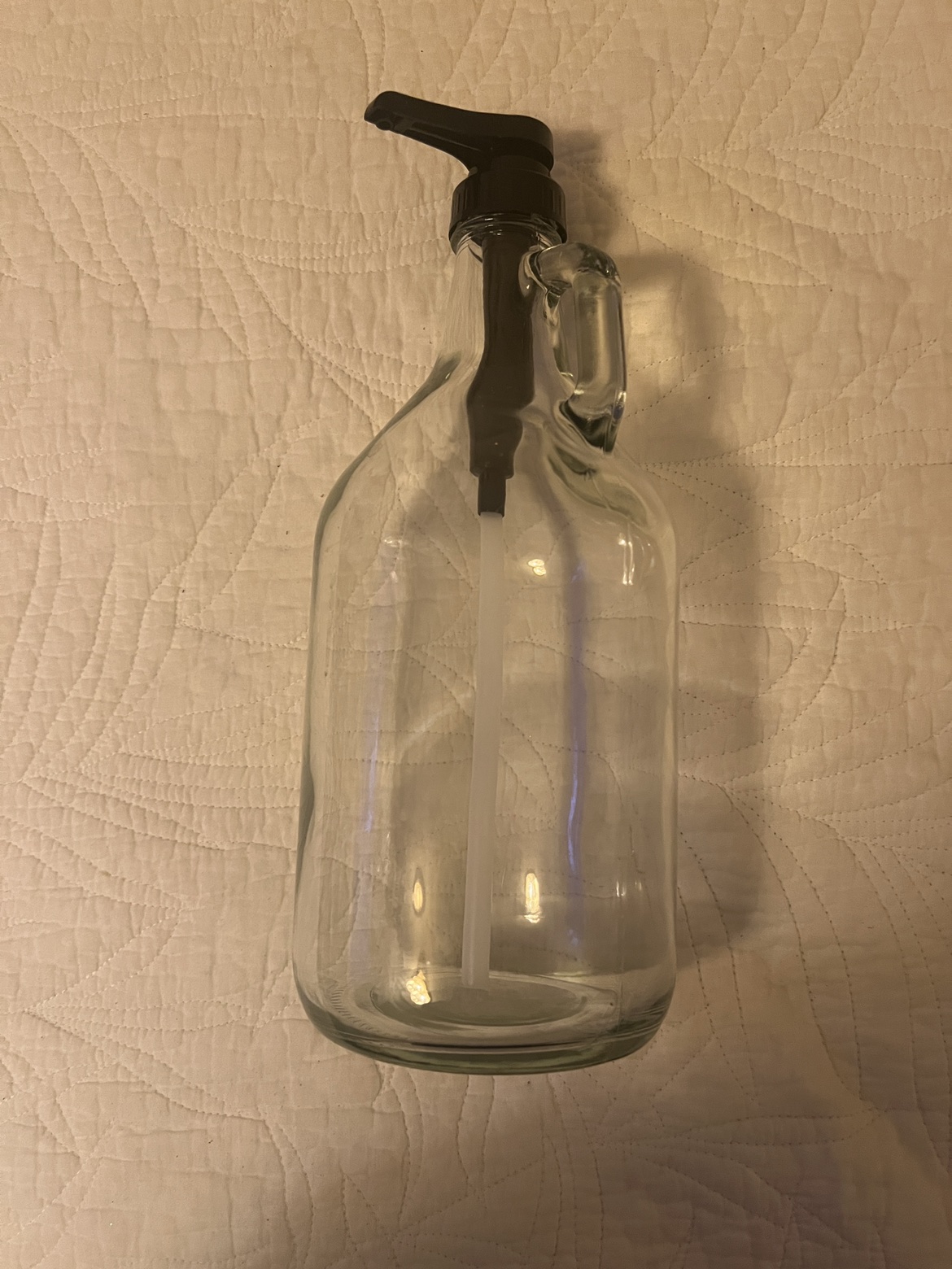 Large glass pump bottle