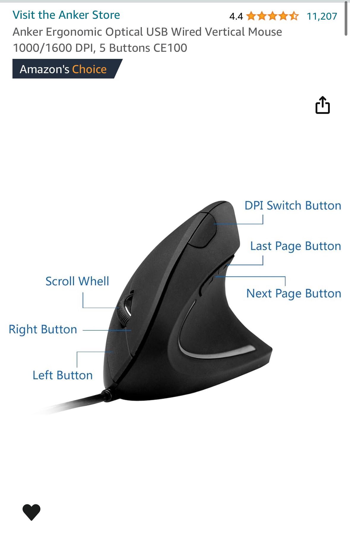 Anker ergonomic mouse