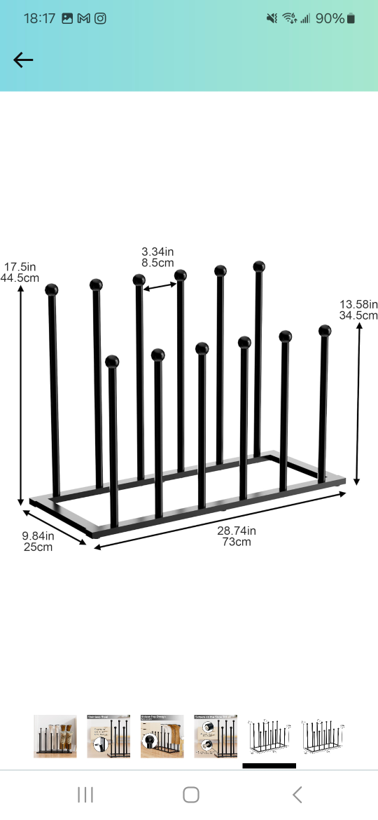 Black Metal Boot Rack - 6 pairs of boots image indicator(2)