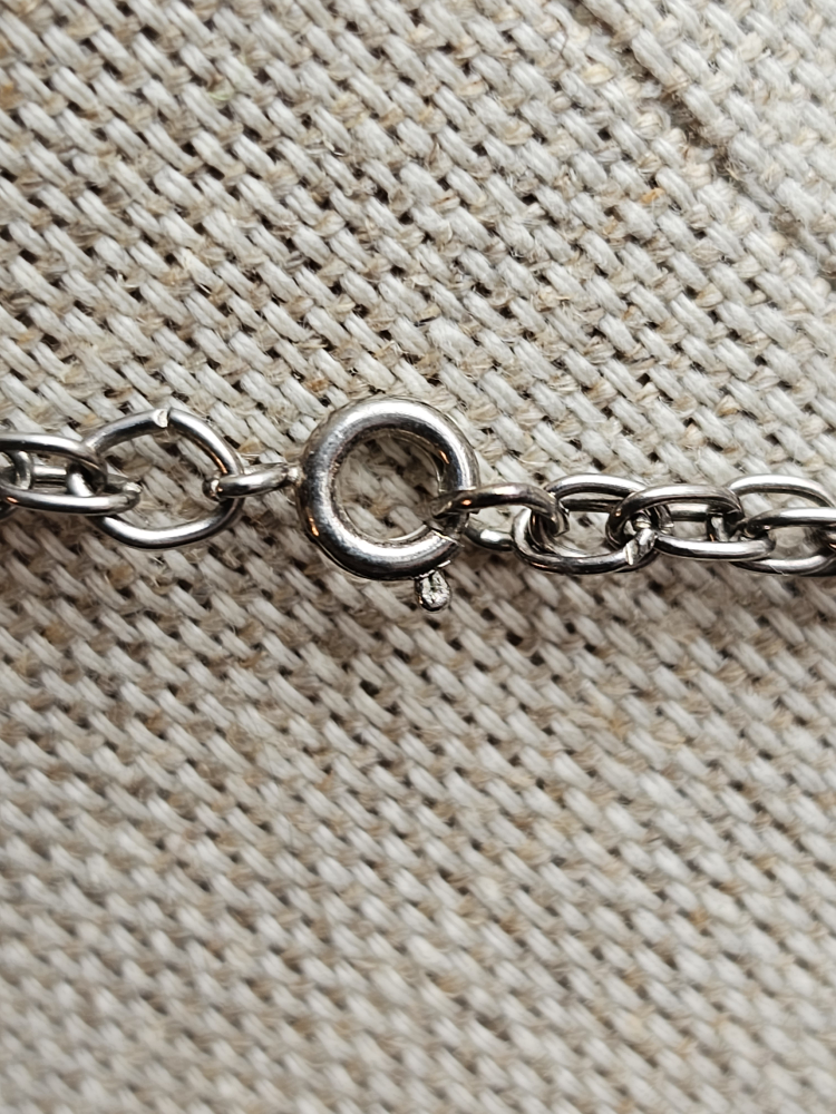 Vintage Faux Turquoise Sunburst Pendant, silvertone 17" chain image indicator(4)