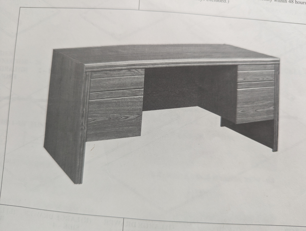 Sauder wooden desk with 4 drawers - office / work / study table - photo 4