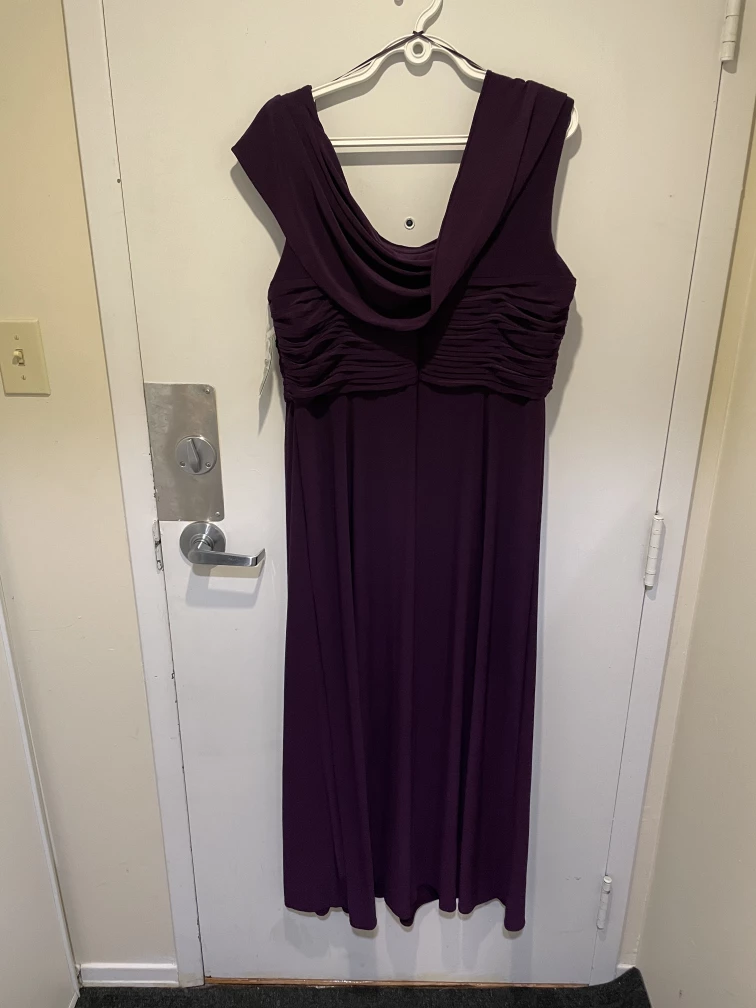 Women’s plus size long cowl neck A-line Dress image indicator(2)