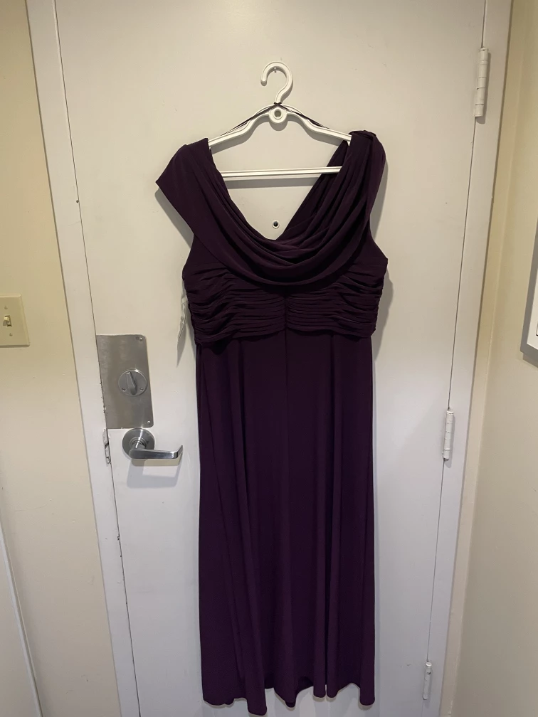 Women’s plus size long cowl neck A-line Dress image indicator(3)