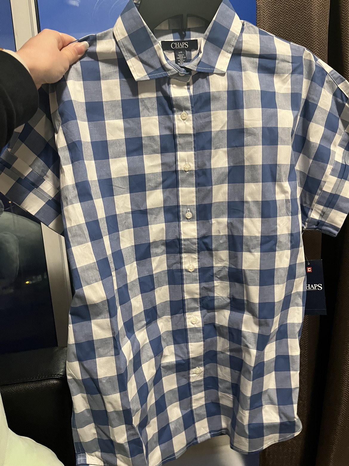 Chaps Blue and White T shirt