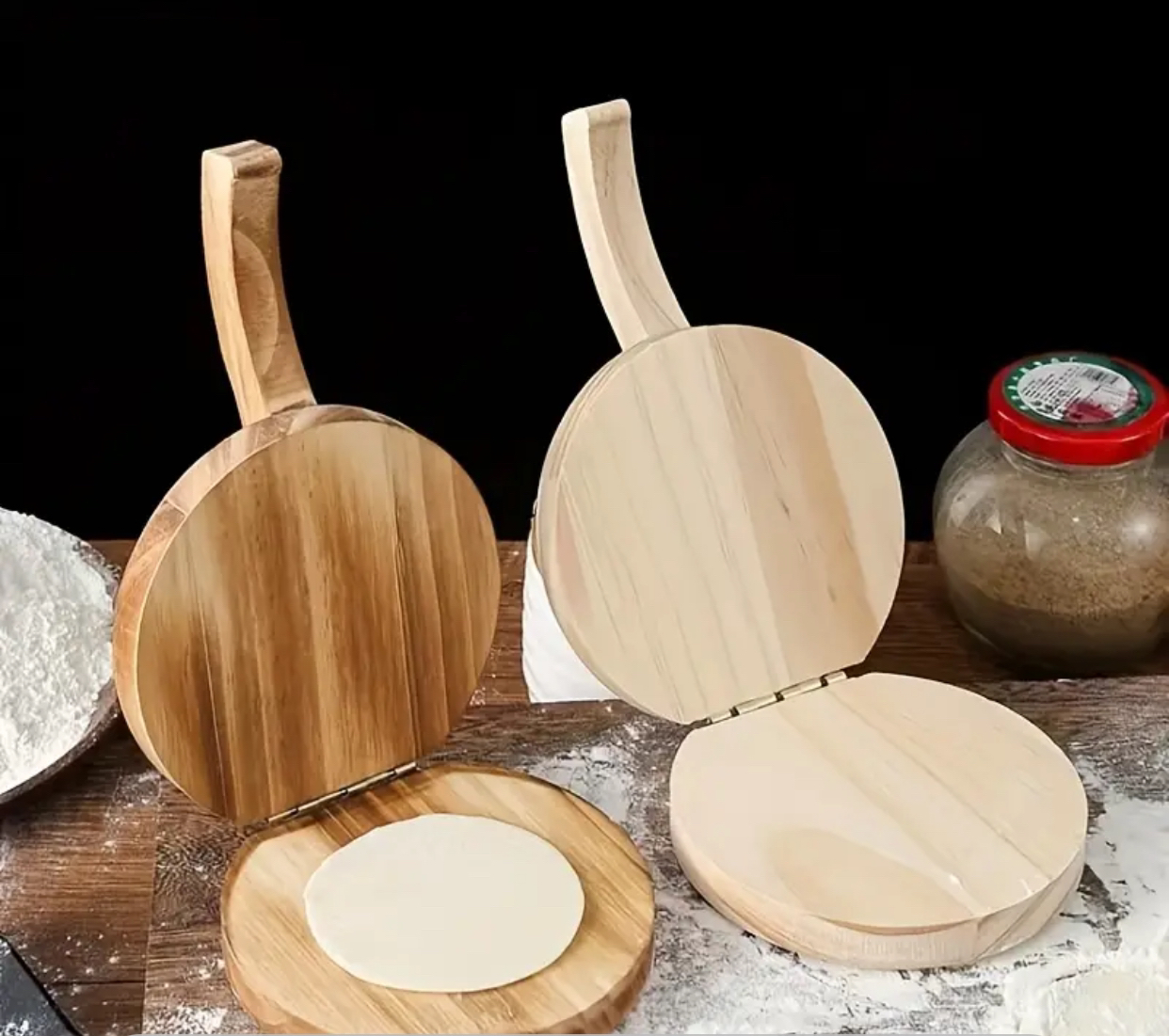 Wooden dumpling maker