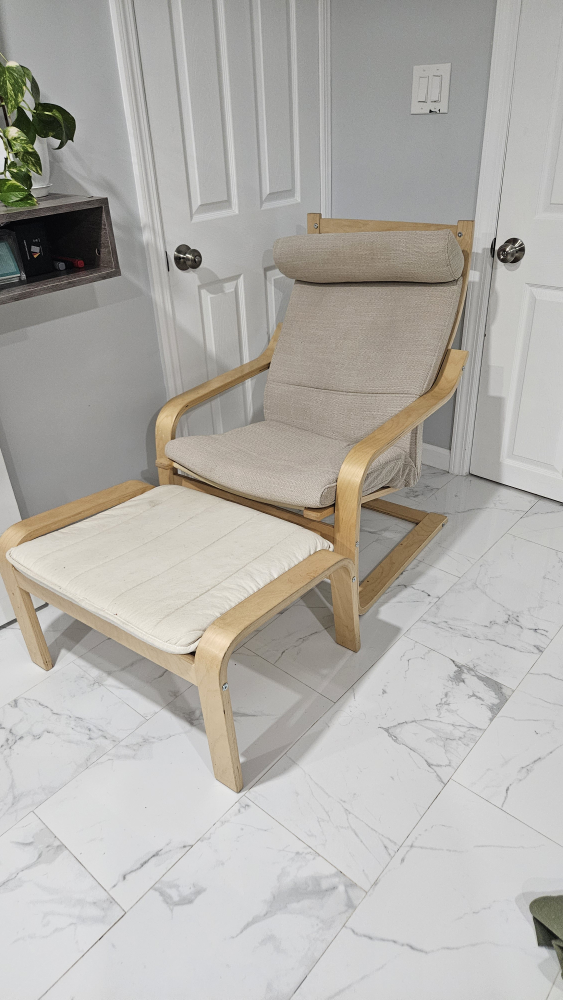 Armchair and ottoman (Ikea)