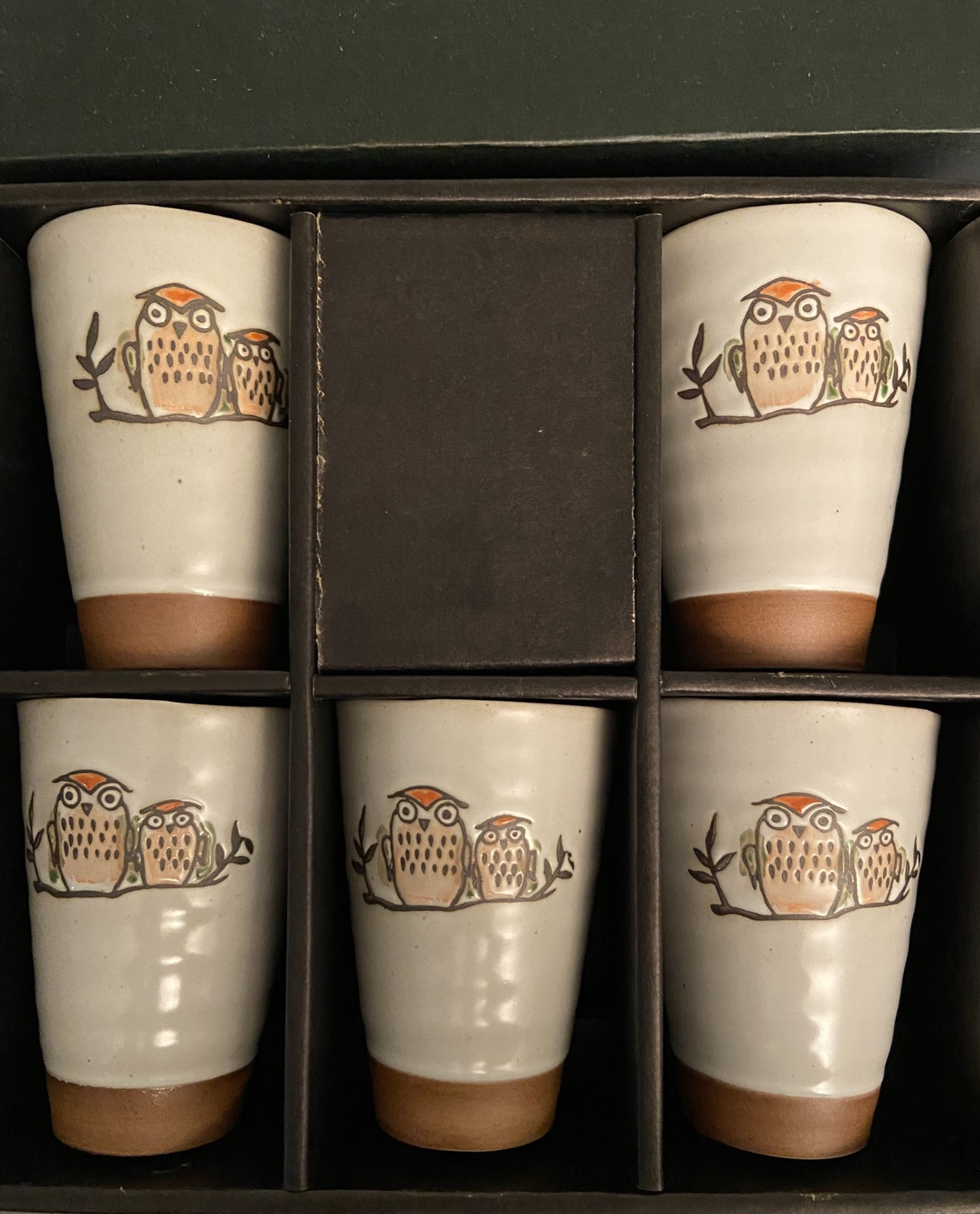 Set of 5 owl mugs from Japan thumbnail