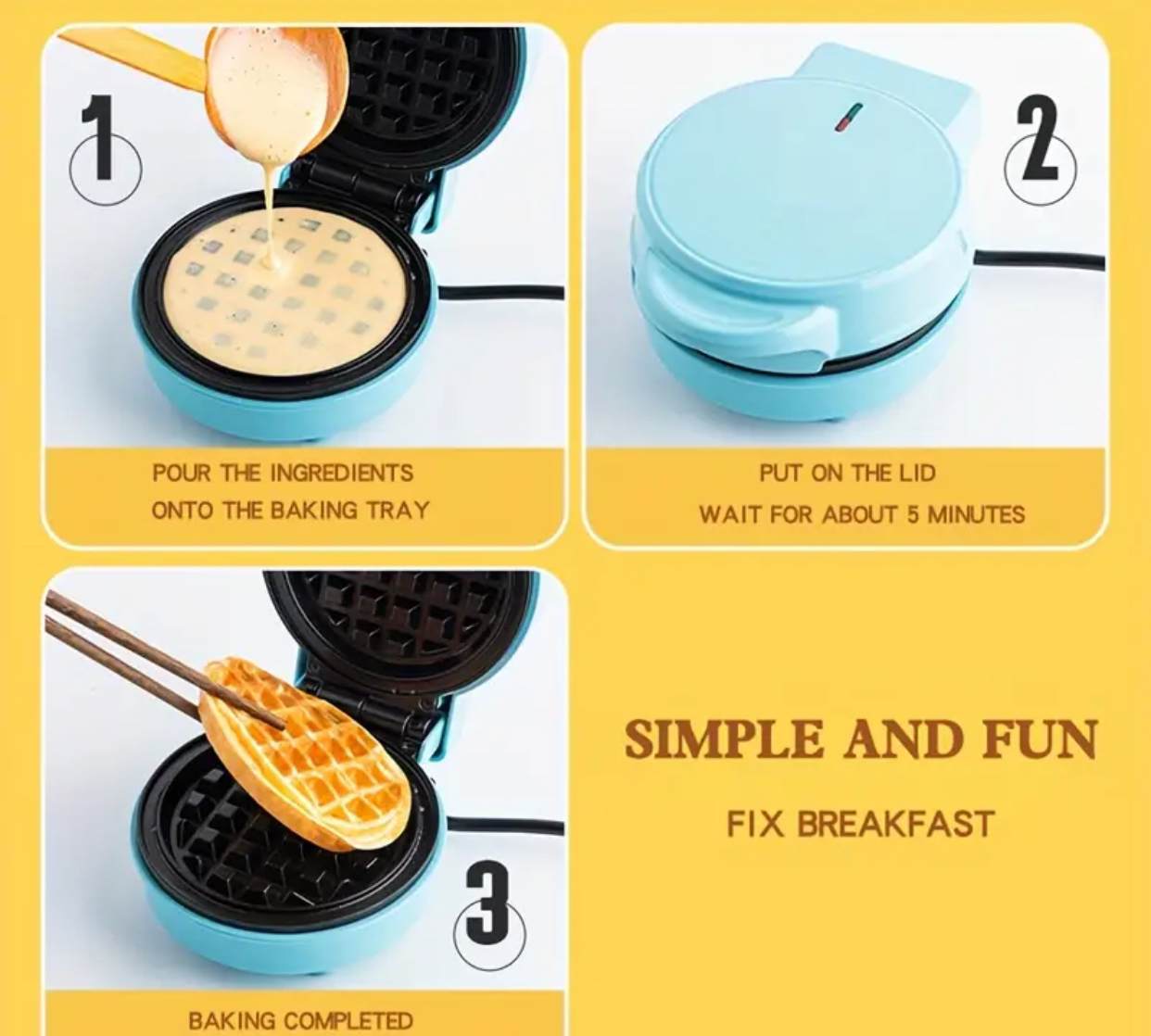 1pc round waffle maker - photo 2