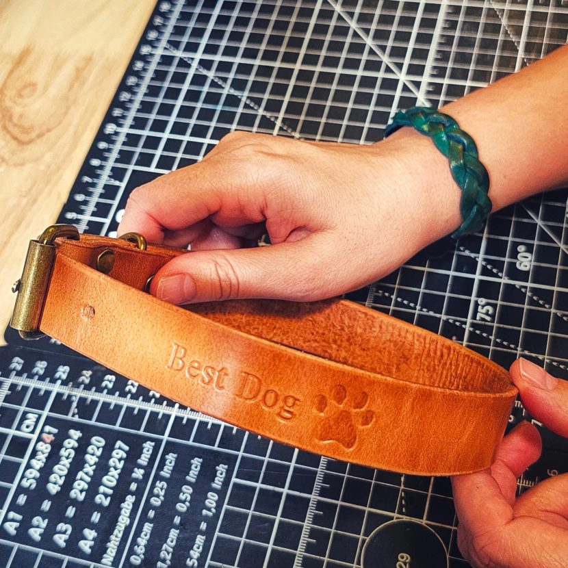 Handmade Leather Pet Collar, Dog Collar thumbnail
