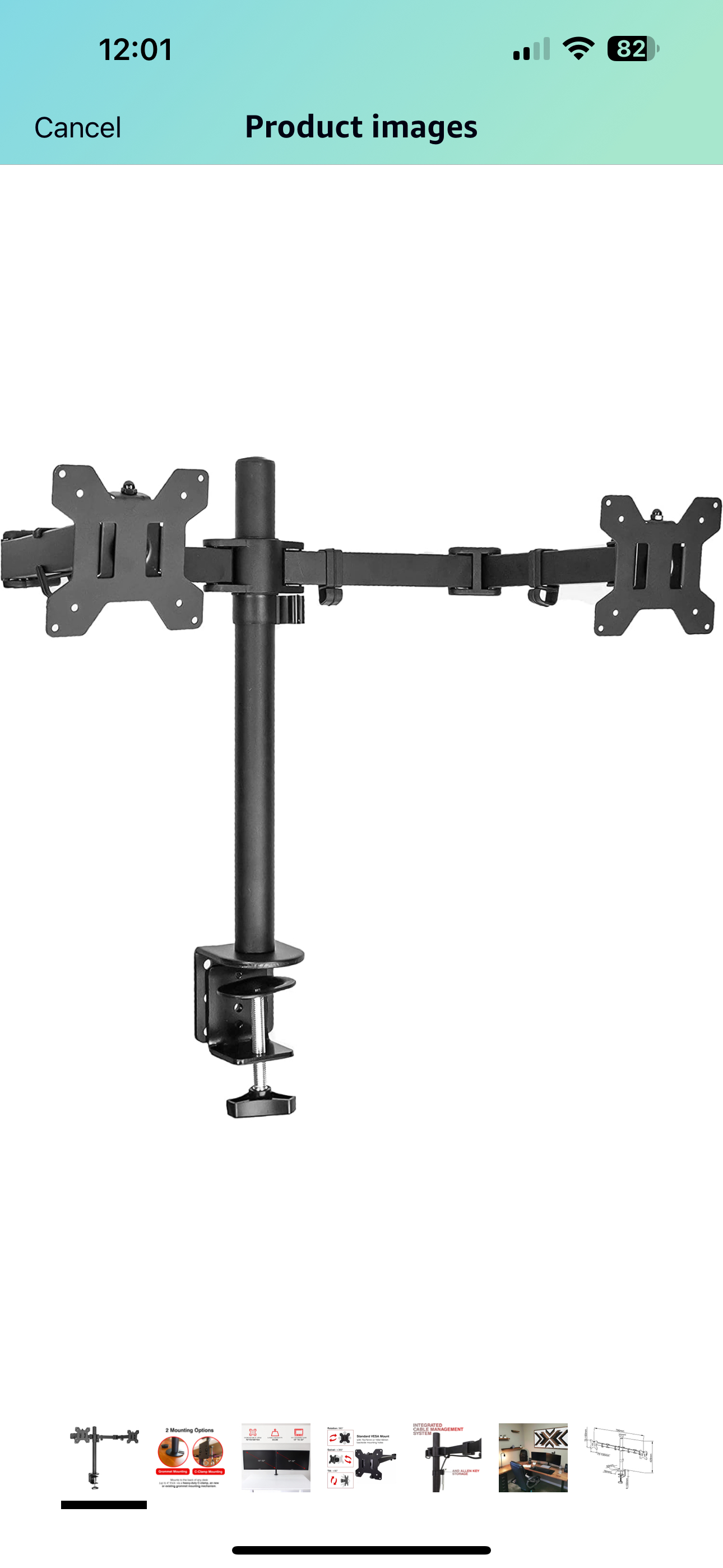 TWO 23.8 inch monitors with adapters and desk mount - photo 3