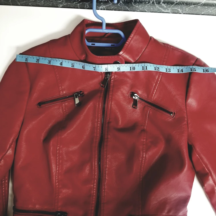 BRAND NEW Red Faux Leather Jacket - Biker, moto Women's XS image indicator(7)