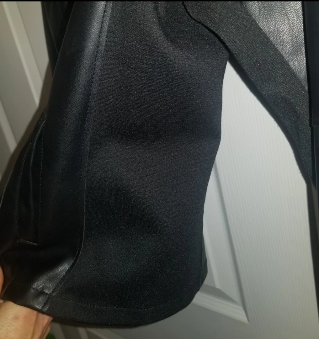 Faux Leather Jacket, Black - photo 2