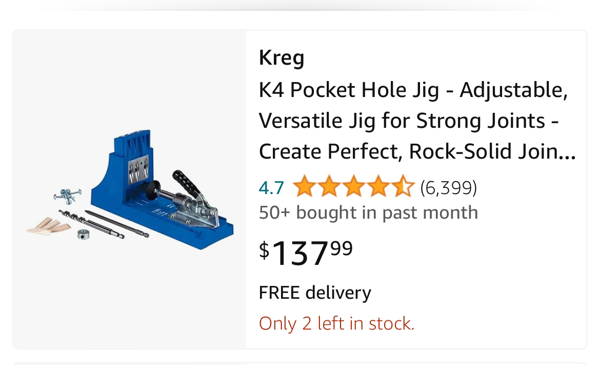 Kreg pocket hole jig k4
