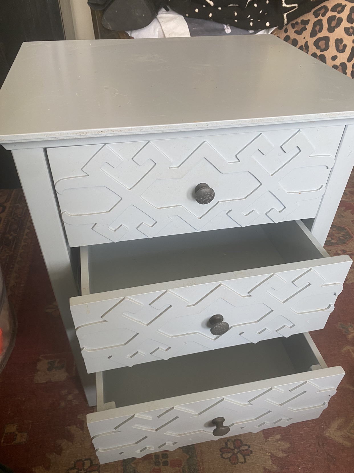 2 powder blue accent end tables - photo 2