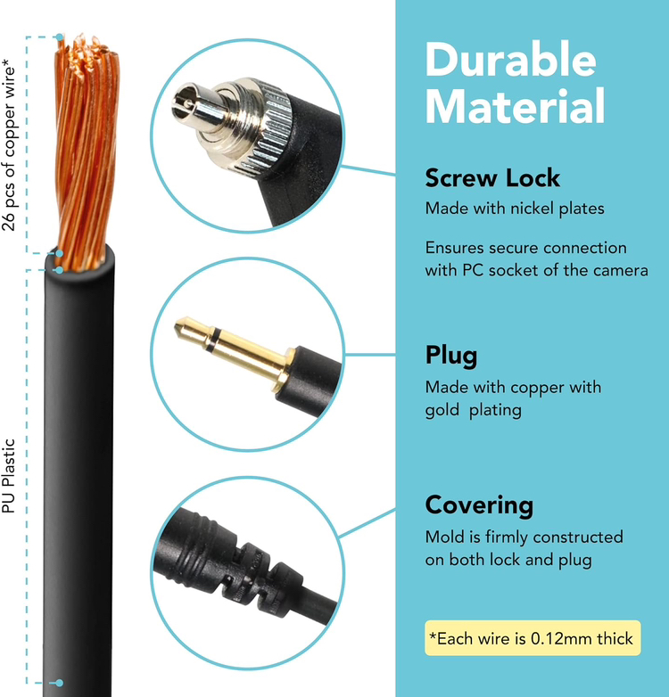 Foto&Tech 3.5 mm to Male Flash PC Sync Cable image indicator(2)