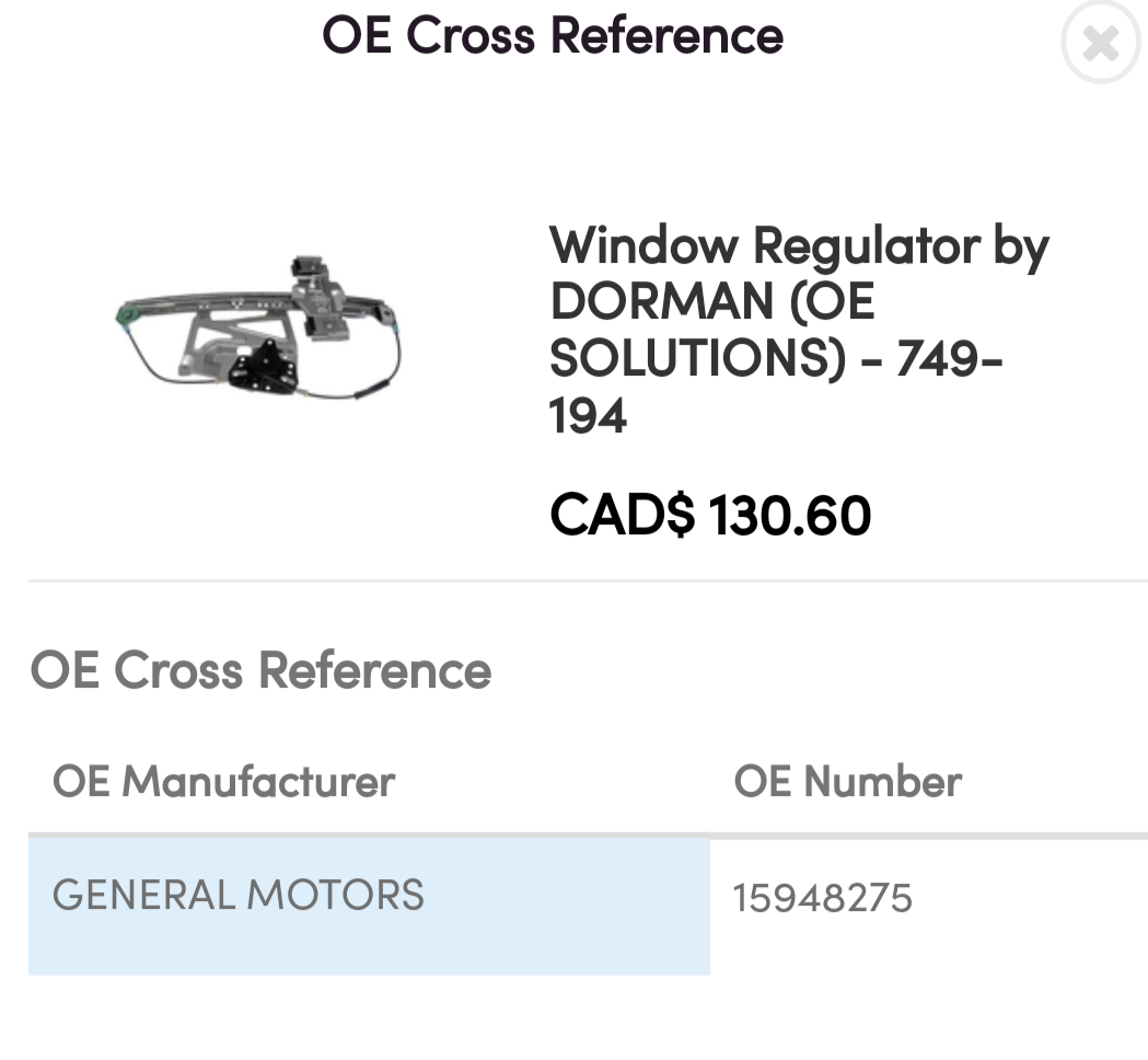 Cadillac Window Regulator for sale image indicator(6)