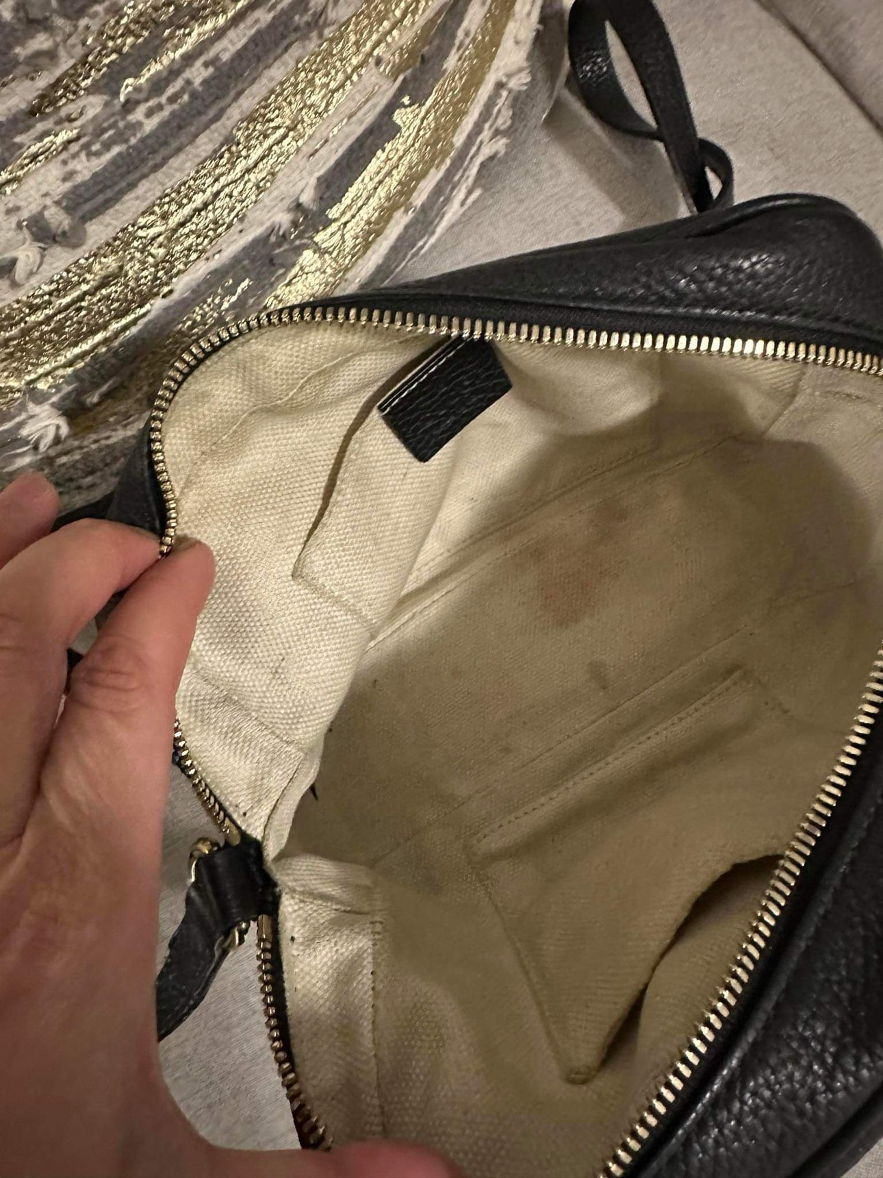 Black leather authentic gucci bag - photo 4