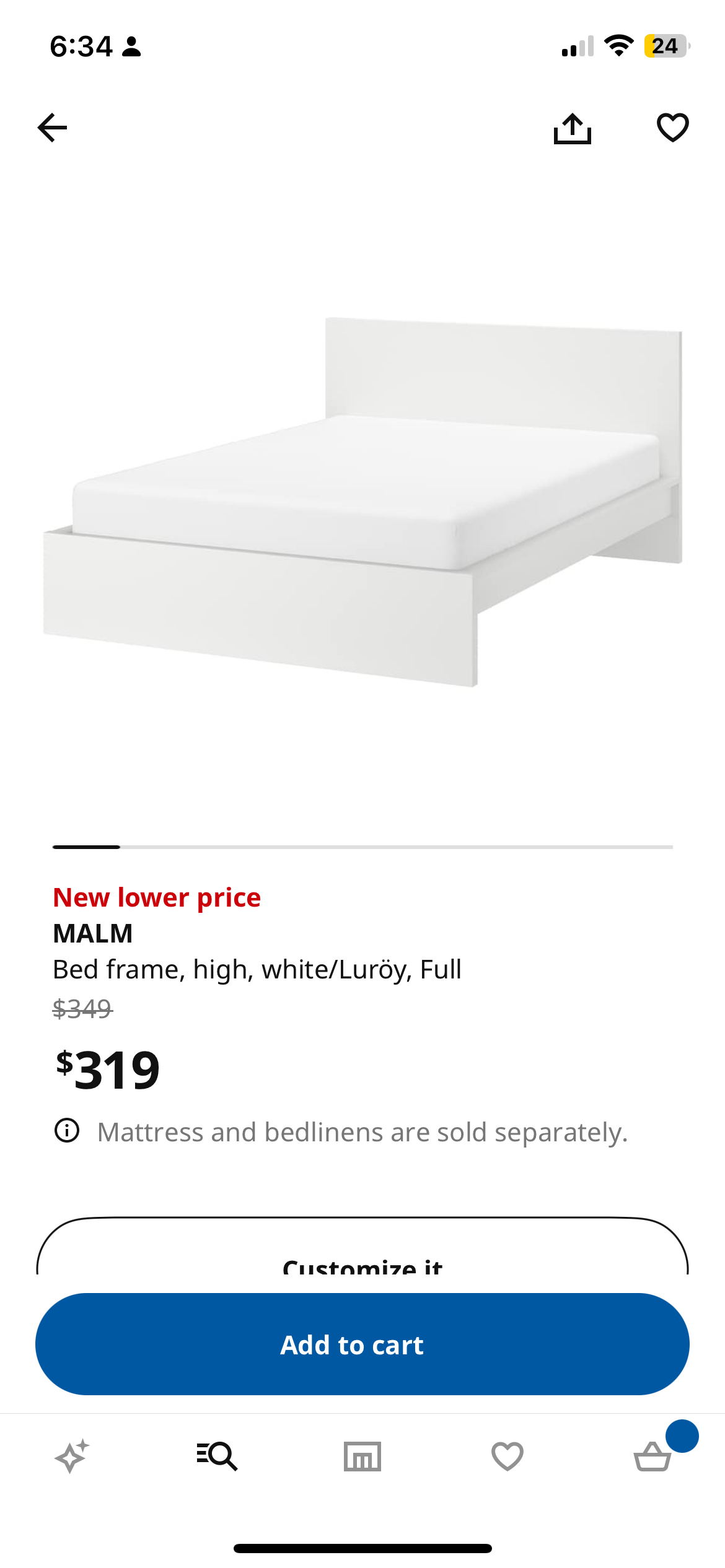 Ikea full size bed mattress, frame, drawers - photo 4