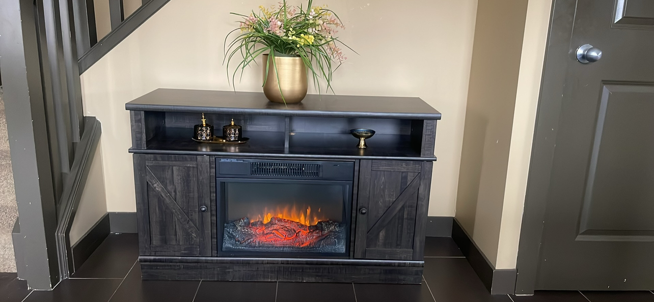 Tv stand with electric fire place - photo 4