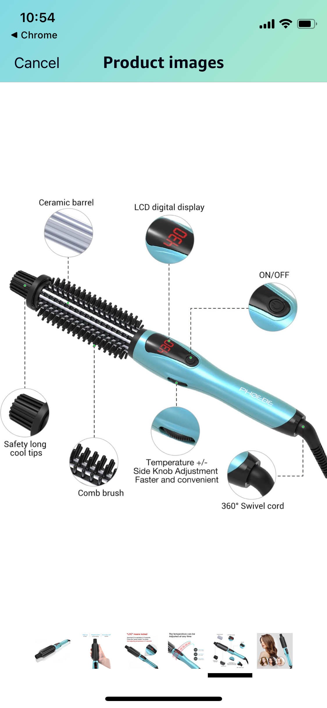 Phoebe curling iron hair brush image indicator(5)