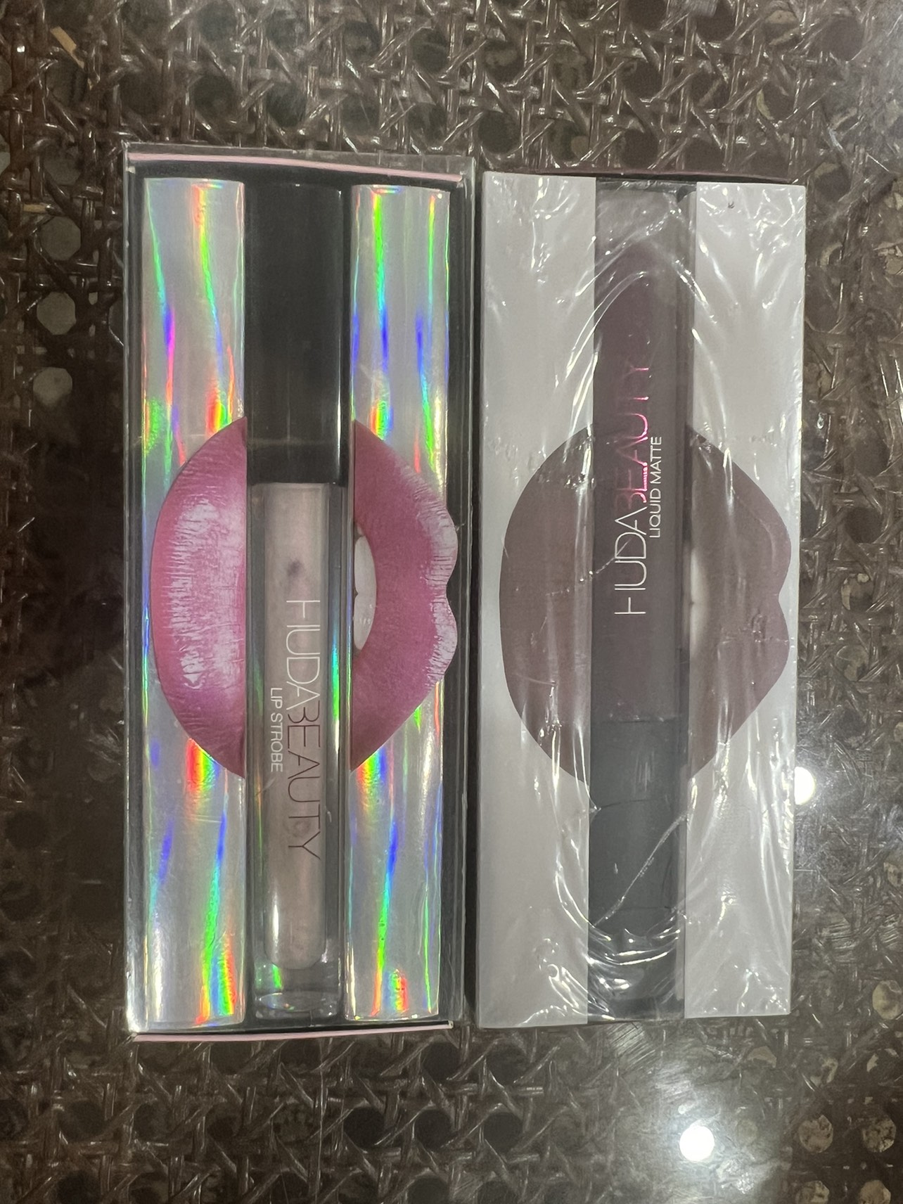 Huda Beauty lip strobe and liquid matte