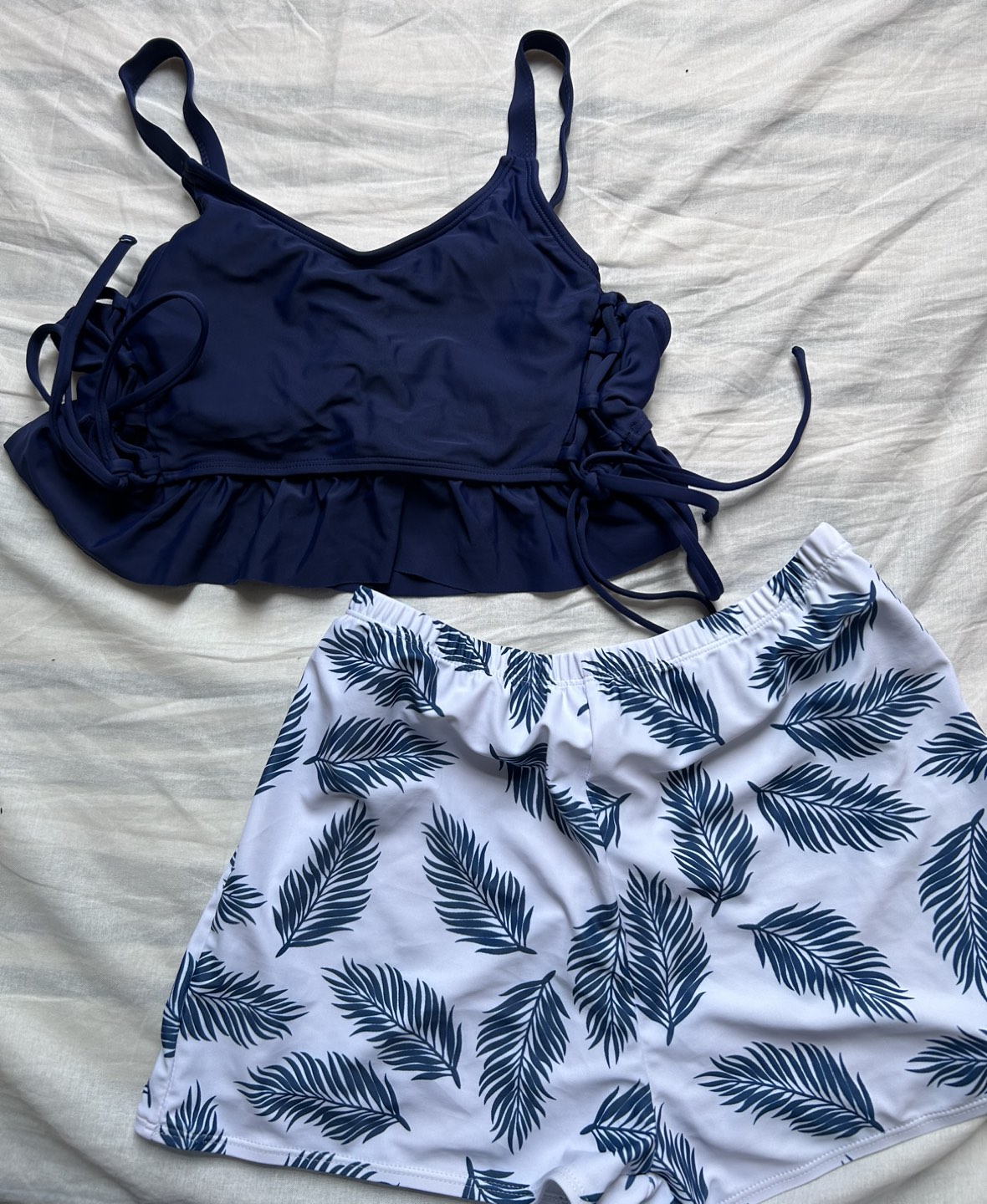 Two piece swimsuit with shorts thumbnail