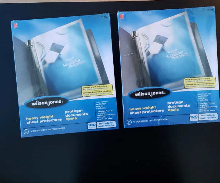 Heavy weight sheet protectors - $10 each box/$15 for both