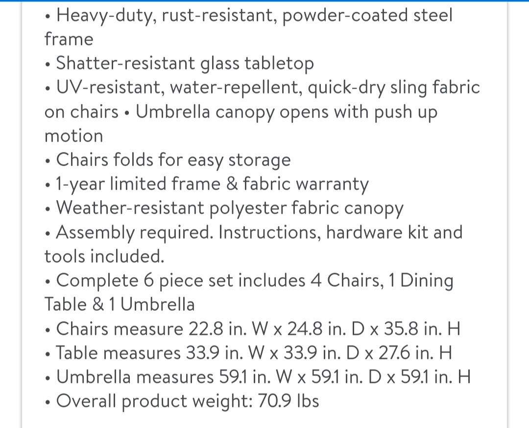 Patio set - 7 piece - photo 2