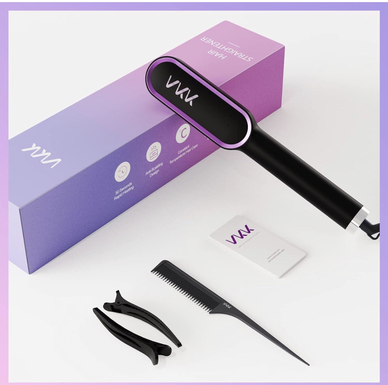 VKK Hair Straightener Brush Hair Straightener image indicator(2)