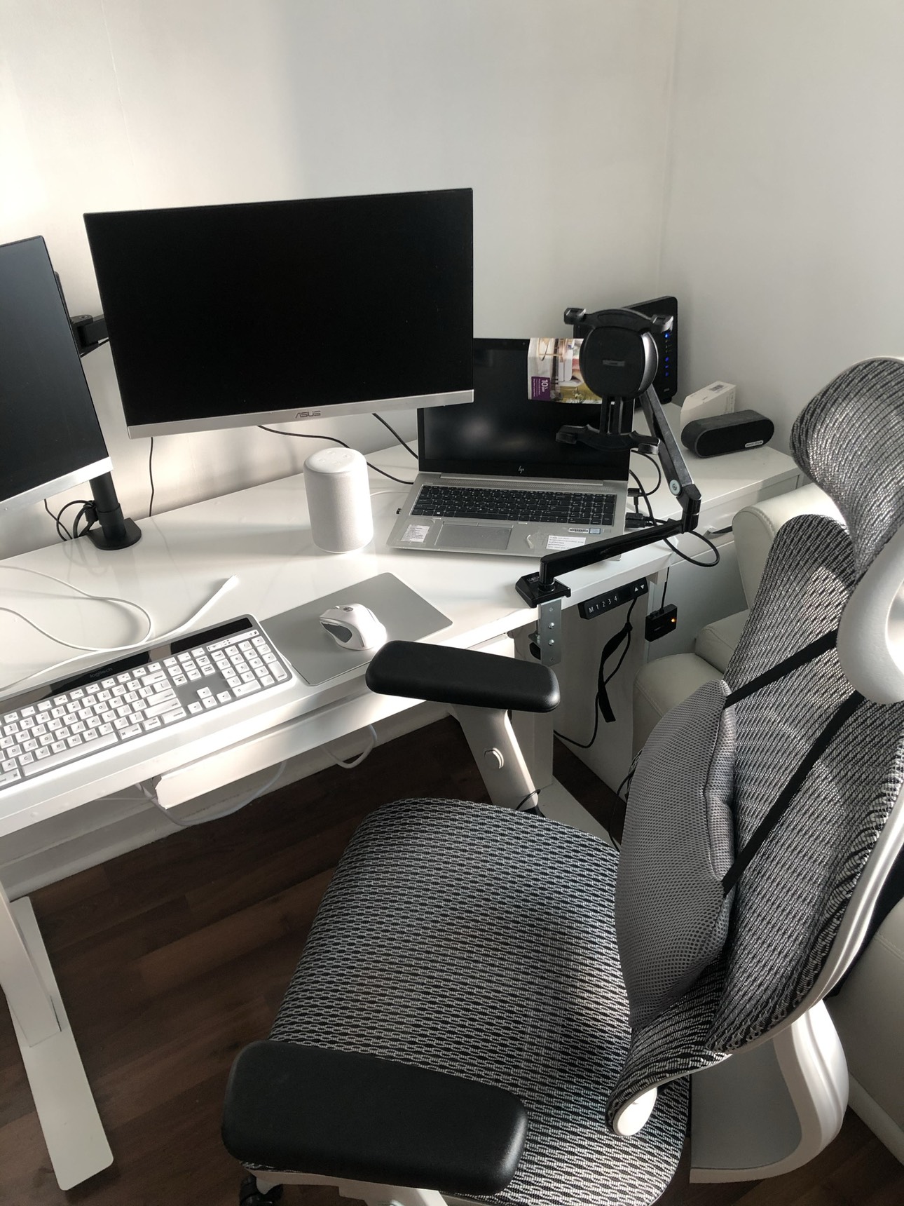 TWO 23.8 inch monitors with adapters and desk mount - photo 2