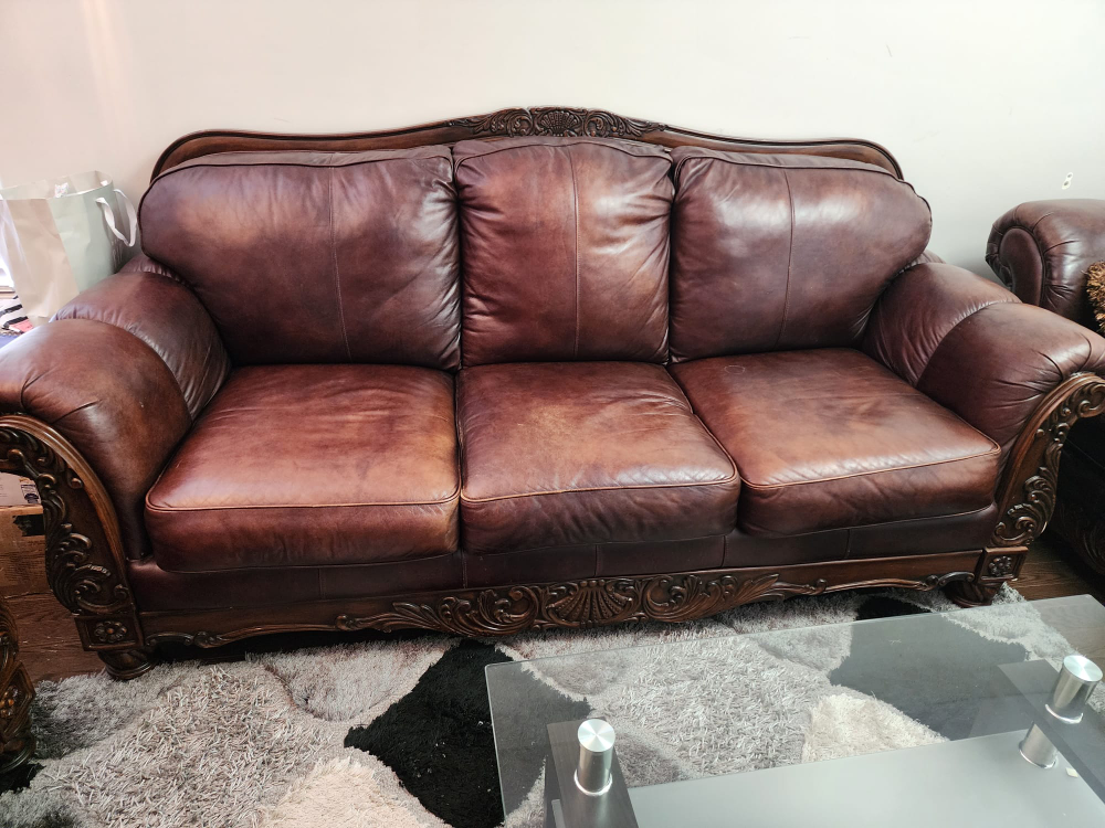 3 piece leather sofa set for sale - photo 2