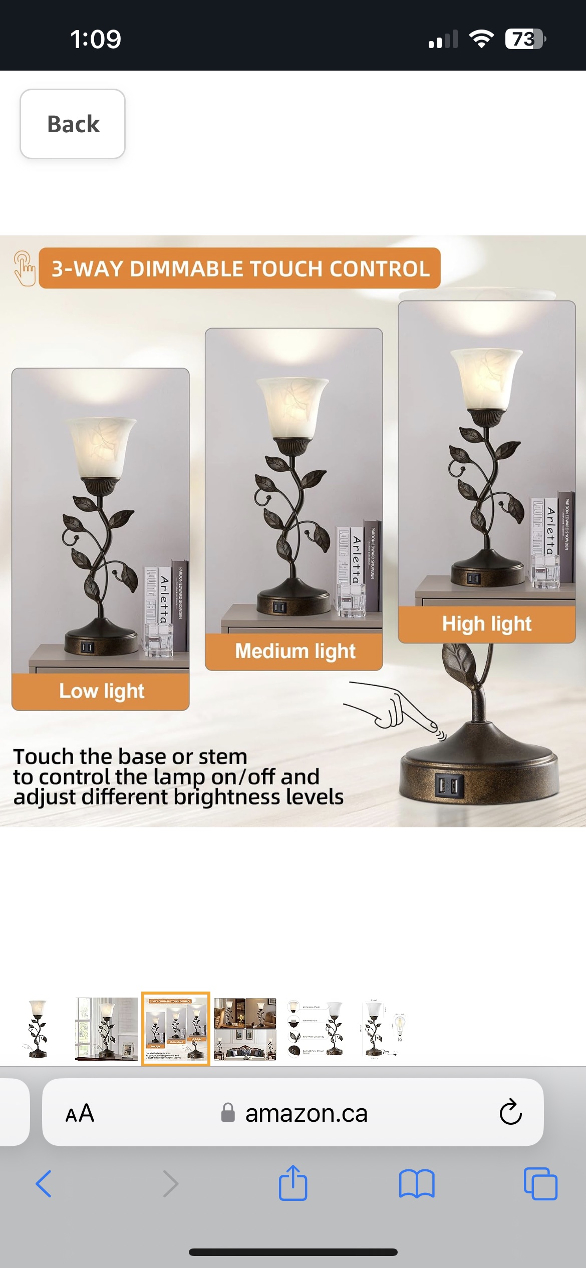 Touch Bedside Table Lamp - photo 3