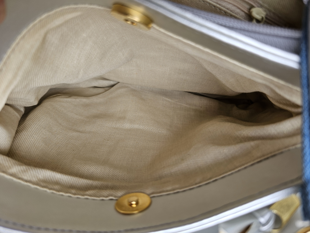 Jean and Silver Shoulder purse with Woven Front image indicator(5)