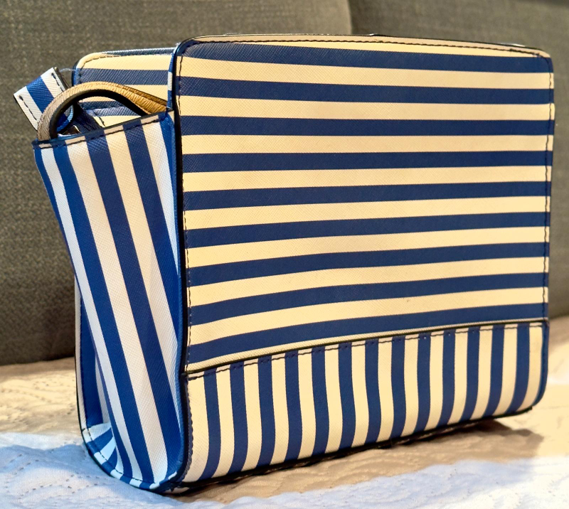 Guess Nautical Blue & White Striped Cross-Body Purse image indicator(2)