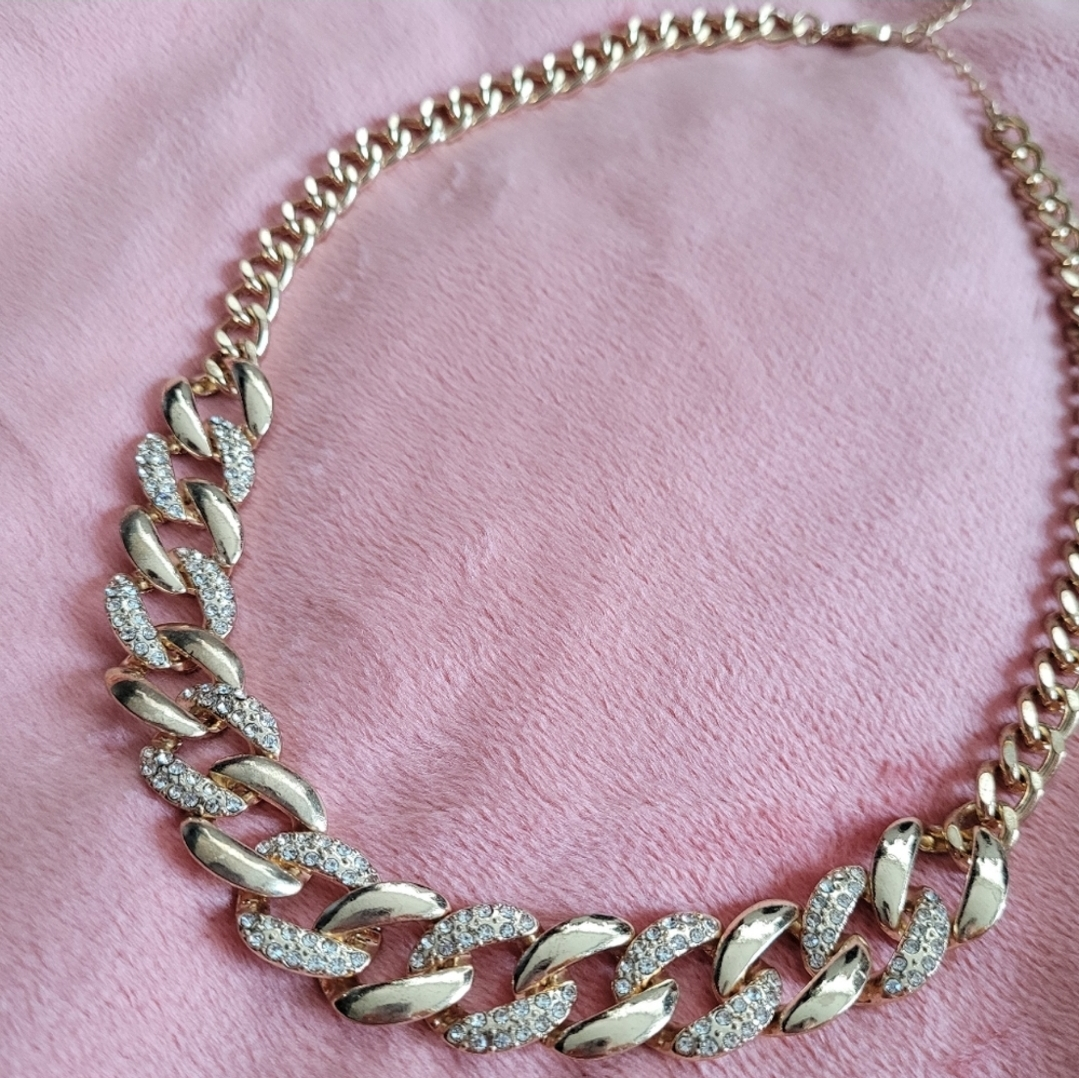 Rhinestone chain necklace/choker thumbnail