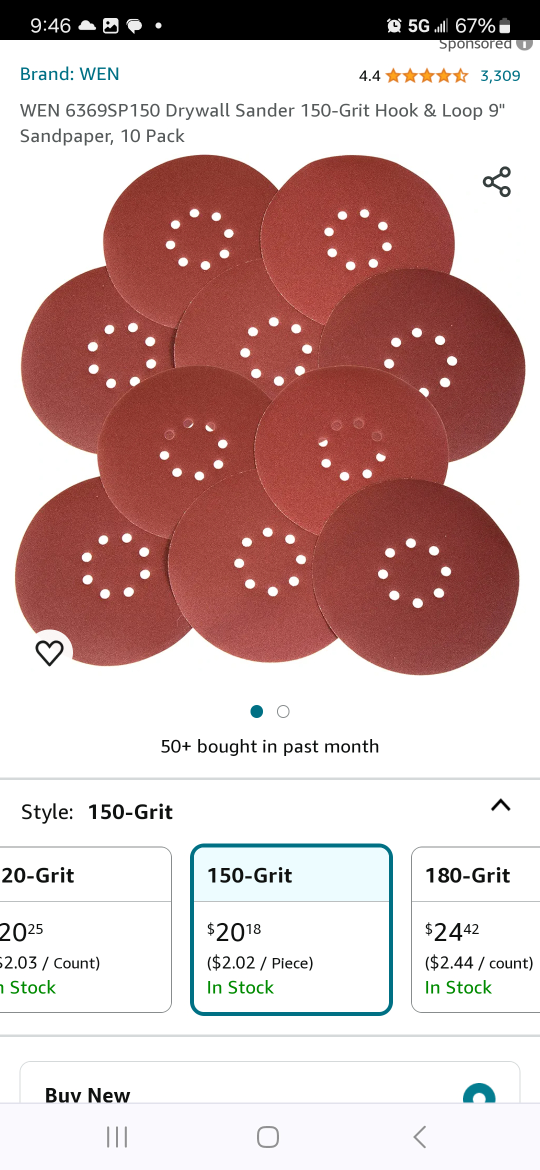 2 New Wen 10 Pack 150 Grit Sanding Discs Sand Paper image indicator(3)