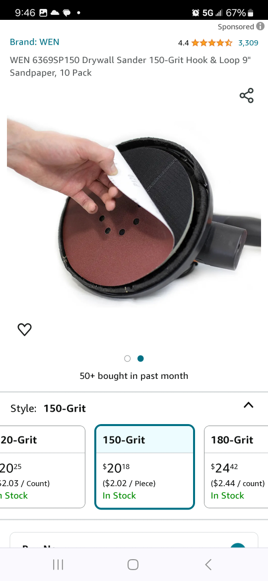 2 New Wen 10 Pack 150 Grit Sanding Discs Sand Paper image indicator(4)