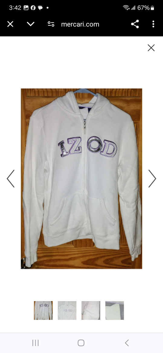 IZOD BLUE ZIP HOODIE WITH LOGO #XS LIKE-NEW. image indicator(9)
