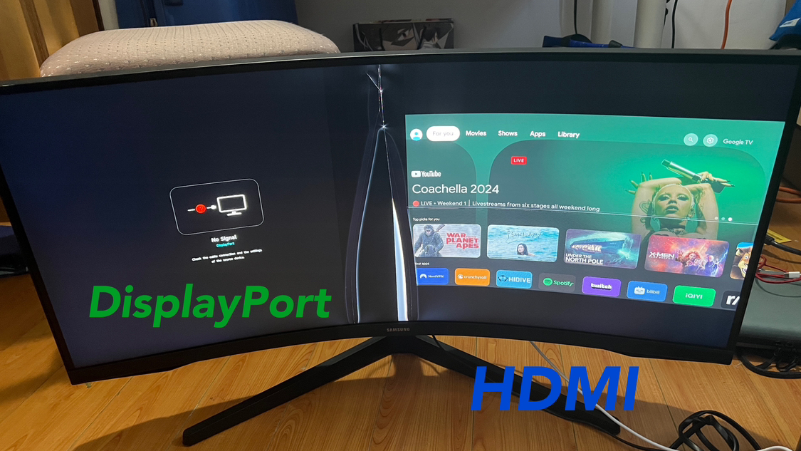 SAMSUNG C34G55TWWN Ultrawide Monitor with Broken Panels