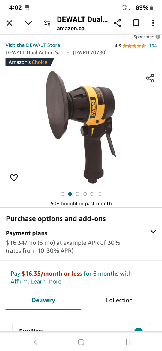 Dewalt 6" Air sander New 11000rpm - photo 4
