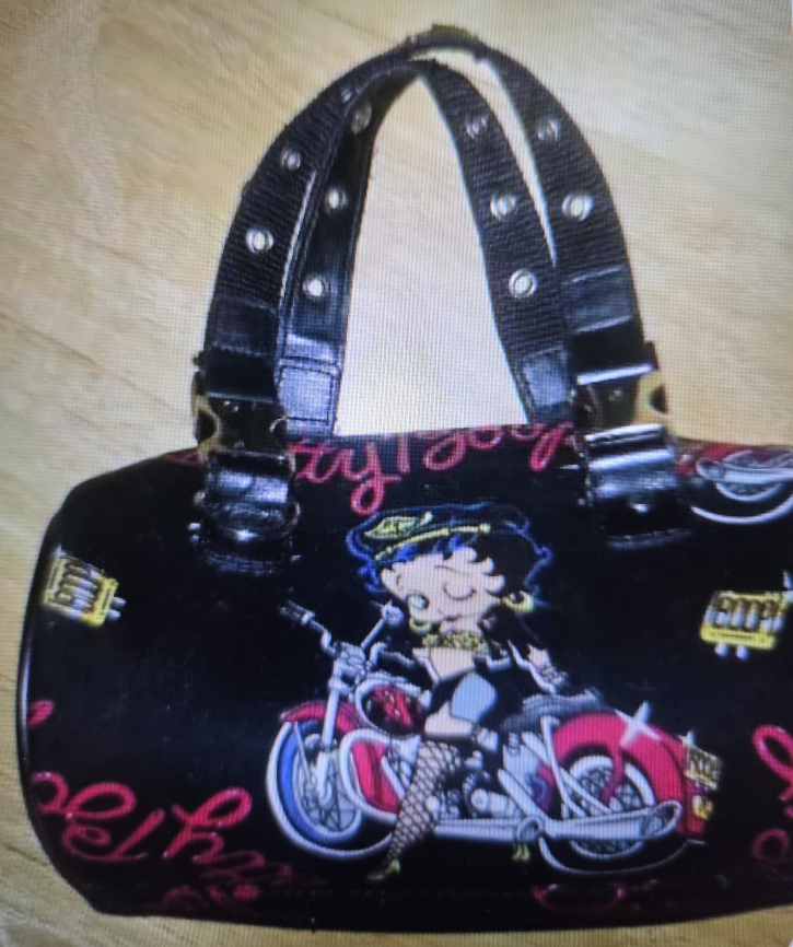 Betty Boop on a Motorcycle in Fishnets Clutch/Purse/Handbag image indicator(5)