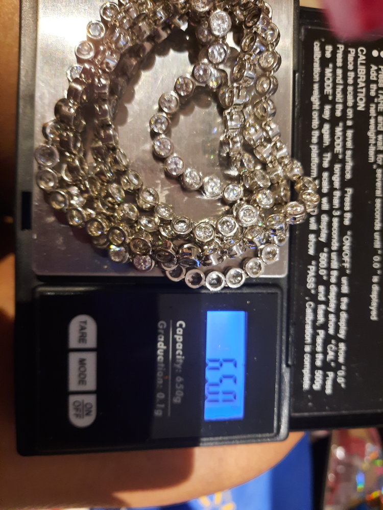 Men's new BLINGED out sexy Tennis CZ Necklace "66gm image indicator(4)