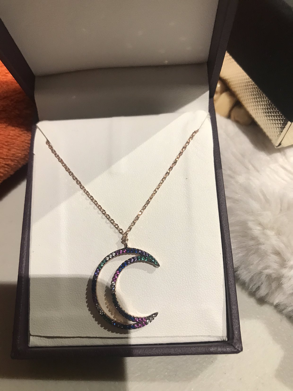 925 Half Moon multi gems on 16” & 2” extension image indicator(2)