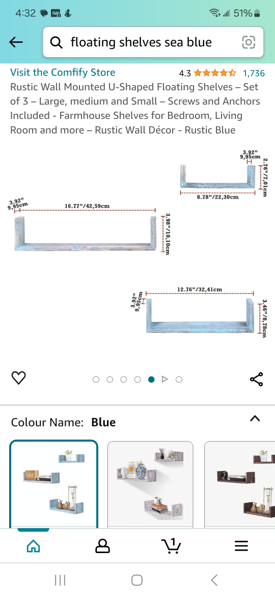 Rustic Blue U Shaped Shelving - photo 4