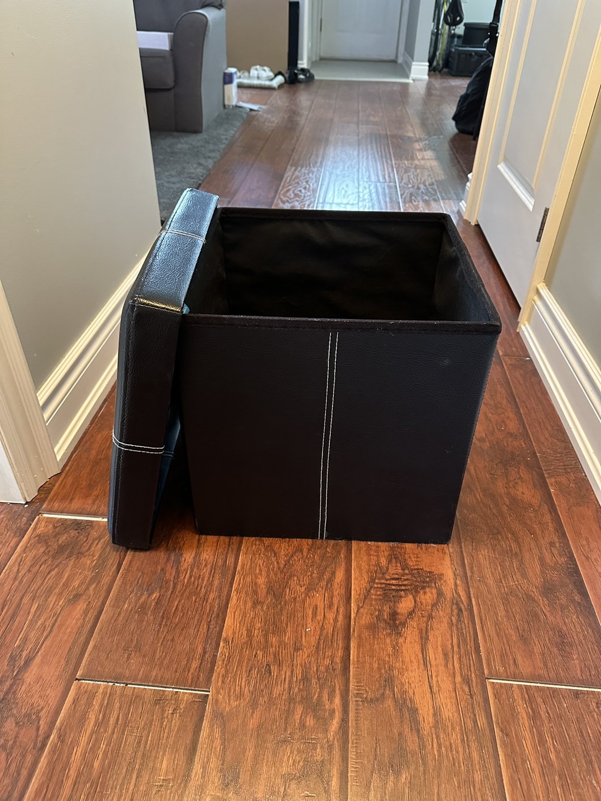 Black Storage Ottoman - photo 2