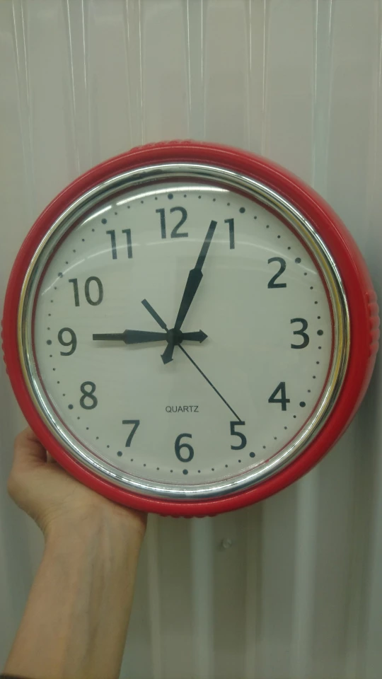 Retro Red Clock 9.5 inch Battery Operated thumbnail